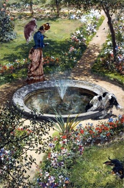 Garden in Kissingen by Adolph Menzel